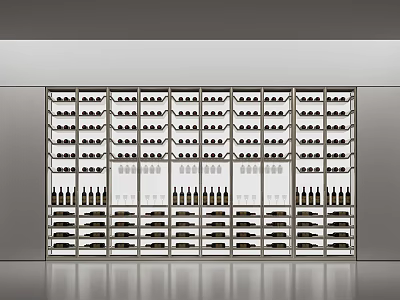 Modern Wine Cabinet with Metal Frame and Glass Doors for Wine Bottle Storage 3d model