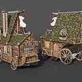 Magic carriage magic props stylized sketch game ornaments next generation 3d model