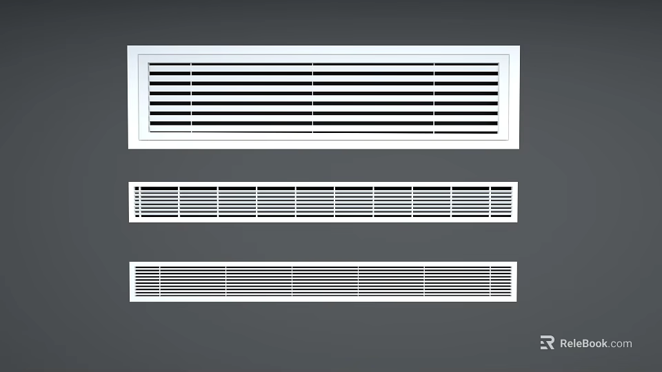 Modern Air Conditioner Air Vents With Grille Design And Various Styles For Home 3d model 