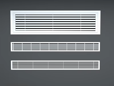 Modern Air Conditioner Air Vents With Grille Design And Various Styles For Home 3d model