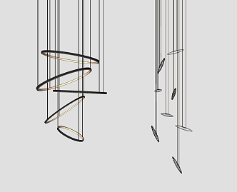 Modern Chandelier Simple Art Chandelier Combination 3d model