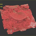Vibrant Marine Plants On Square Coral Reef Model With Green Red Brown Hues