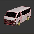 Detailed White Van 3D Model On Dark Background With Reflective Surface 3d model