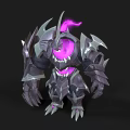 Mythical Armored Creature With Purple Glowing Core And Clawed Limbs 3d model