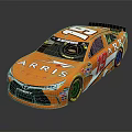 Orange Toyota Race Car With ARRIS Logo Number 19 And FOMOCO Branding
