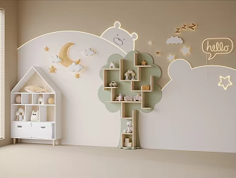 Modern children's decorative cabinet 3d model