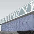 Modern Geometric Building With Glass Curtain Wall Spacious Plaza Striped Pavement Green Lawns And Pedestrians
