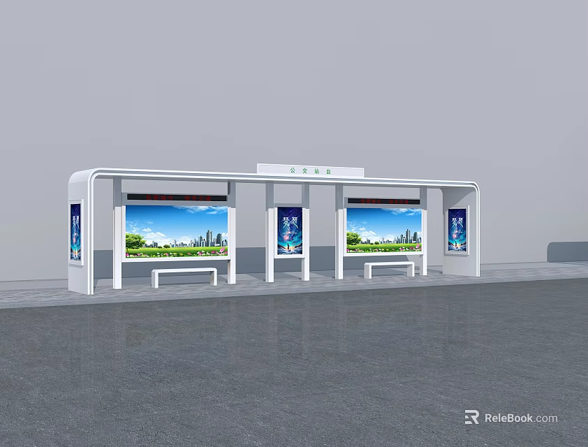 Serene Garden Landscape With Green Lawn Blue Sky And Distant Urban Buildings 3d model 