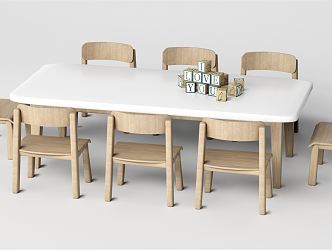 Modern Children's Tables and Chairs 3d model