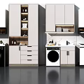 Modern White Bathroom Cabinet Rack With Drawers Washing Machine And Storage Cabinets