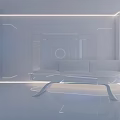 Modern science and technology background wall technology minimalist 3d model