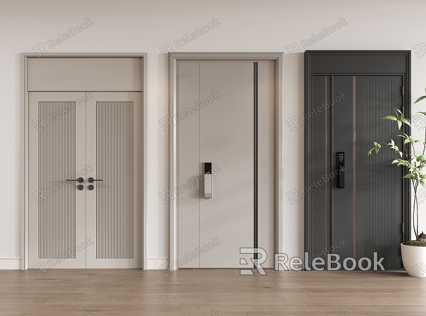 Double-door combination Double-door wood swing door model