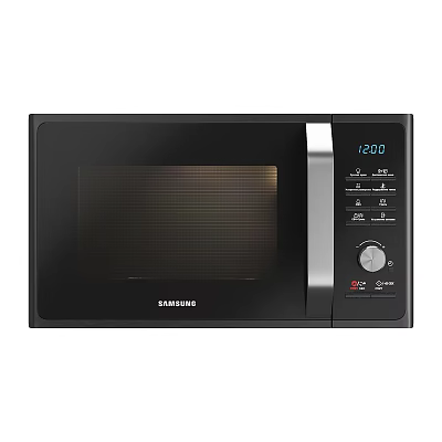 Sleek Black Samsung Microwave Oven With Digital Display Control Panel Buttons And Dial 3d model