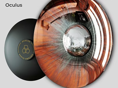 Soudesign Oculus Round Glass Mirror With Wooden Texture And Reflective Center 3d model
