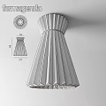 White Pleated Modern Ceiling Light With Elegant Folding Design For Home Interior 3d model