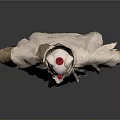 Character Outfit With Red Top Hat Bear Ears Scarf Tattered White Cloak And Orange Shoes
