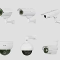 Various Types Of White Security Surveillance Cameras With Dome Bullet And Outdoor Indoor Design