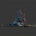 Industrial Factory Complex Layout Featuring Tall Tower Red Silos Blue Buildings And Equipment