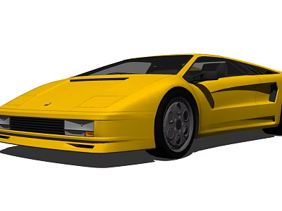 Yellow Sports Car With Sleek Body Design Black Windows And Large Alloy Wheels 3d model