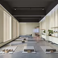 Well lit Yoga Studio Featuring Multiple Yoga Mats Blocks Wooden Blinds Wall Shelves And Plants