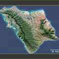 Topographic Terrain Map Showing Detailed Mountainous Regions Coastal Areas And Surrounding Ocean
