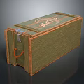 Green Wooden Storage Box With Metal Clasp Handle And FIRE Label