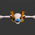 Cartoon Sheep Character With Purple Shirt Yellow Pants Orange Horns And Open Arms Pose