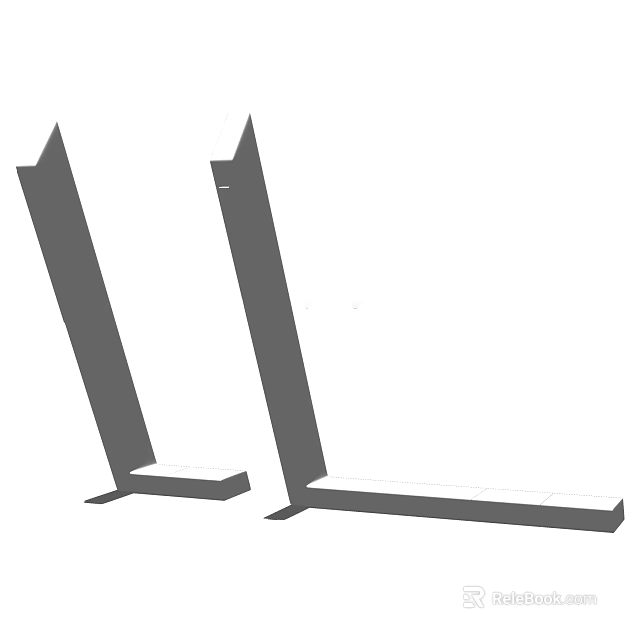 Two Modern Gray Faucets With Sleek Design And Metal Construction For Kitchen Sink 3d model 