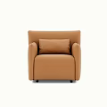 Modern Brown Upholstered Single Sofa With Armrests And A Soft Cushion 3d model