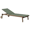 Outdoor Mesh Lounge Chair With Adjustable Backrest And Brown Rolling Wheels