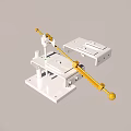 Heavy Duty Industrial Equipment With Gold Lever White Base And Metal Components