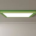 Modern Green Square Ceiling Light with White Illumination and Sleek Design