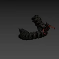 Fiery Lava Rock Game Movie Character with Glowing Tentacles and Flame Effects