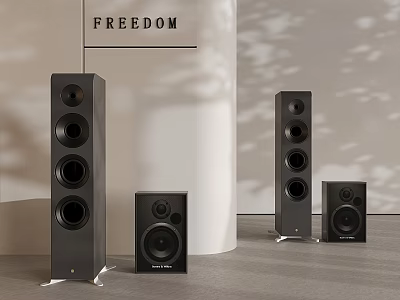 FREEDOM Premium Black Home Audio Speakers With Floor Standing And Bookshelf Designs 3d model
