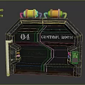 Industrial Control Room Equipment 04 With Metal Frame Yellow Cylindrical Devices Copper Pipe Connections And Green Indicator Light