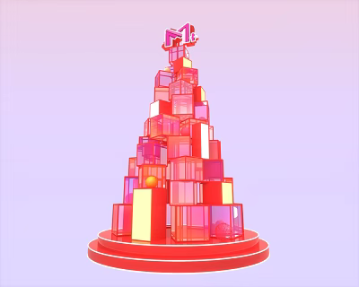 Modern Christmas Tree Christmas Stacking Brand Display Transparent Christmas Tree Box Stacking 3d model