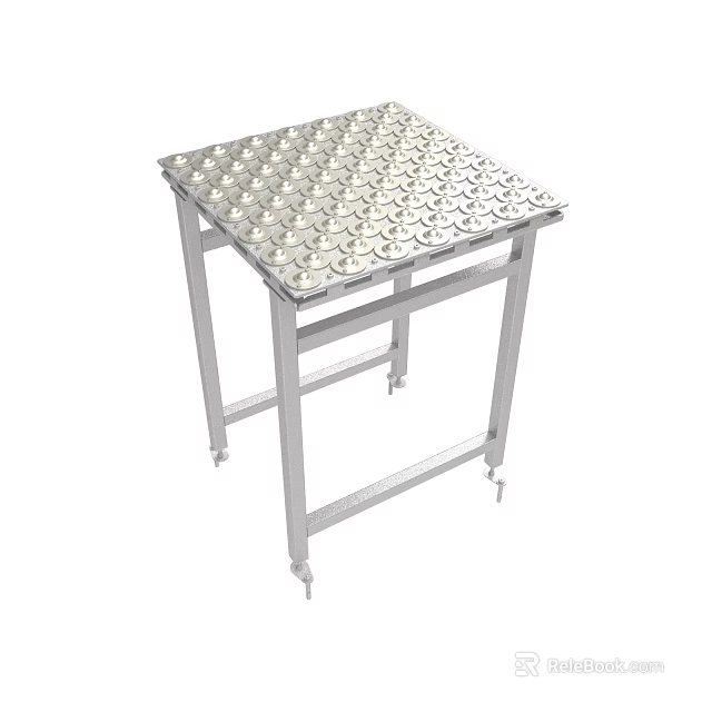 Sturdy Industrial Workbench With Textured Metal Top And Mobile Base With Wheels 3d model 