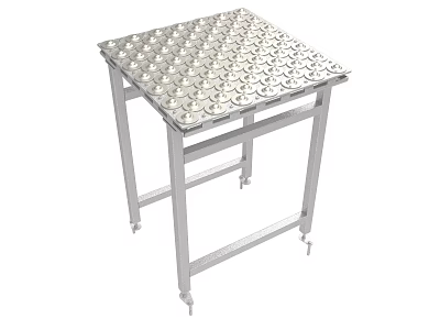 Sturdy Industrial Workbench With Textured Metal Top And Mobile Base With Wheels 3d model