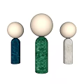 New Chinese antique small table lamp marble small table lamp desktop stone creative table lamp shaped round table lamp wall lamp 3d model