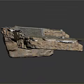 Detailed Rocky Terrain Model With Grass Areas Stone Paths And Architectural Layout