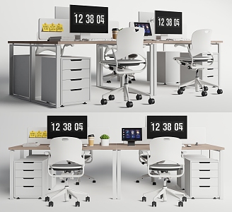 Modern Office Desk Chair Staff Desk Multi-person Desk Office Supplies Tooling 3d model