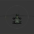 Realistic Military Camouflage Helicopter Model With Detailed Rotor Blades And Structure