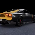 Sleek Black And Gold Sports Car With Streamlined Body Sporty Design And Red Brake Calipers