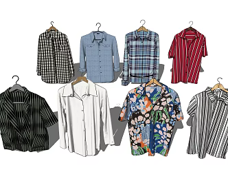 modern clothes men shirt 3d model