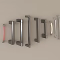 Modern Door Handles With Various Stylish Designs And Different Materials 3d model