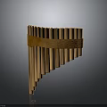 Traditional Wooden Pan Flute Musical Instrument With Aligned Bamboo Pipes And Sturdy Band