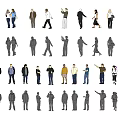 Modern multiplayer character combination 3d model