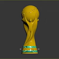 Golden FIFA World Cup Trophy With Classic Design And Green Base