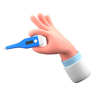 Modern thermometer cartoon small hand cartoon thermometer 3d model