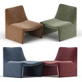 Burgundy Velvet Accent Chair With Modern Curved Design And Comfortable Seating